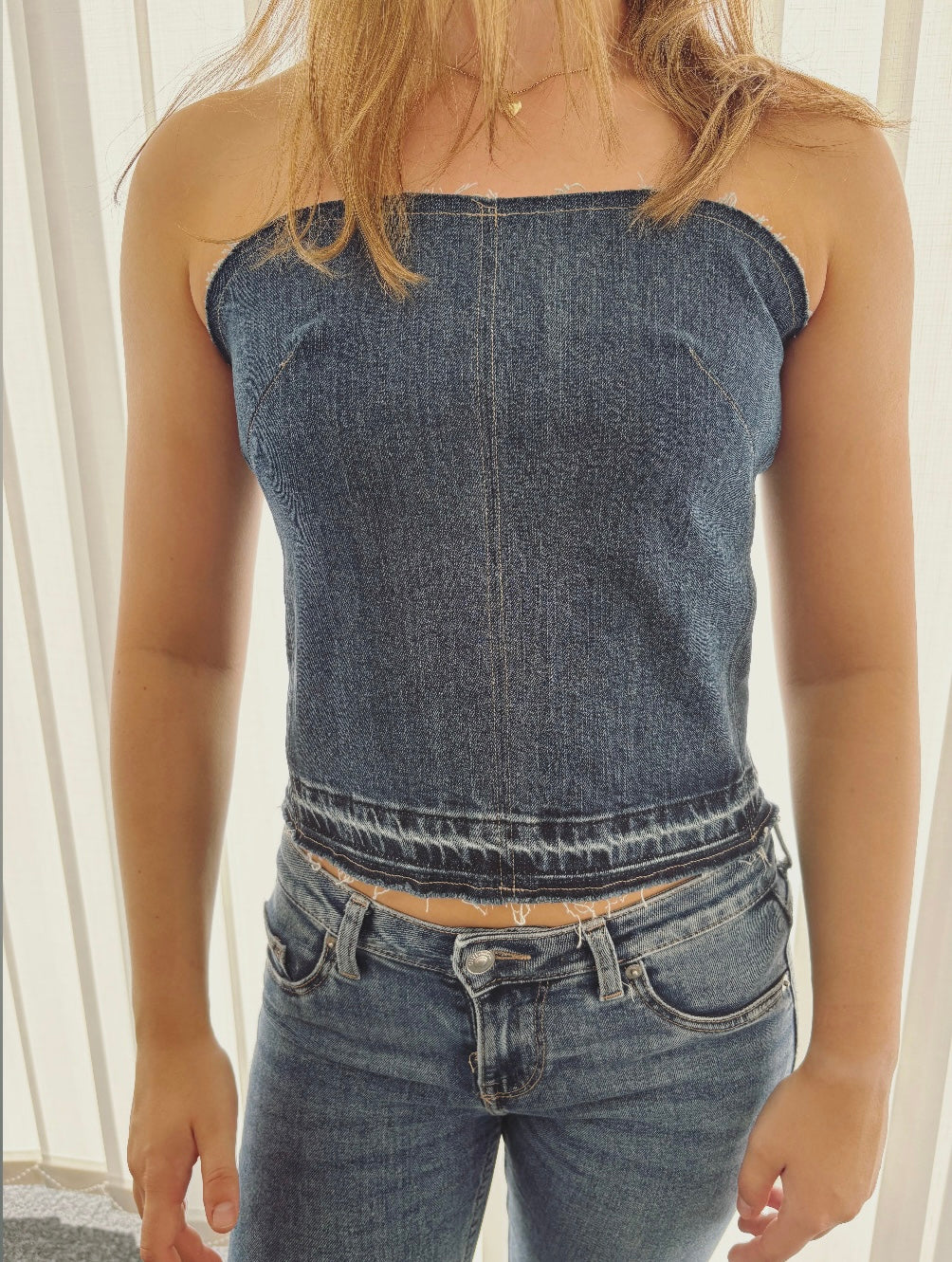 Denim topper