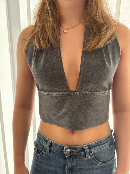 Denim topper